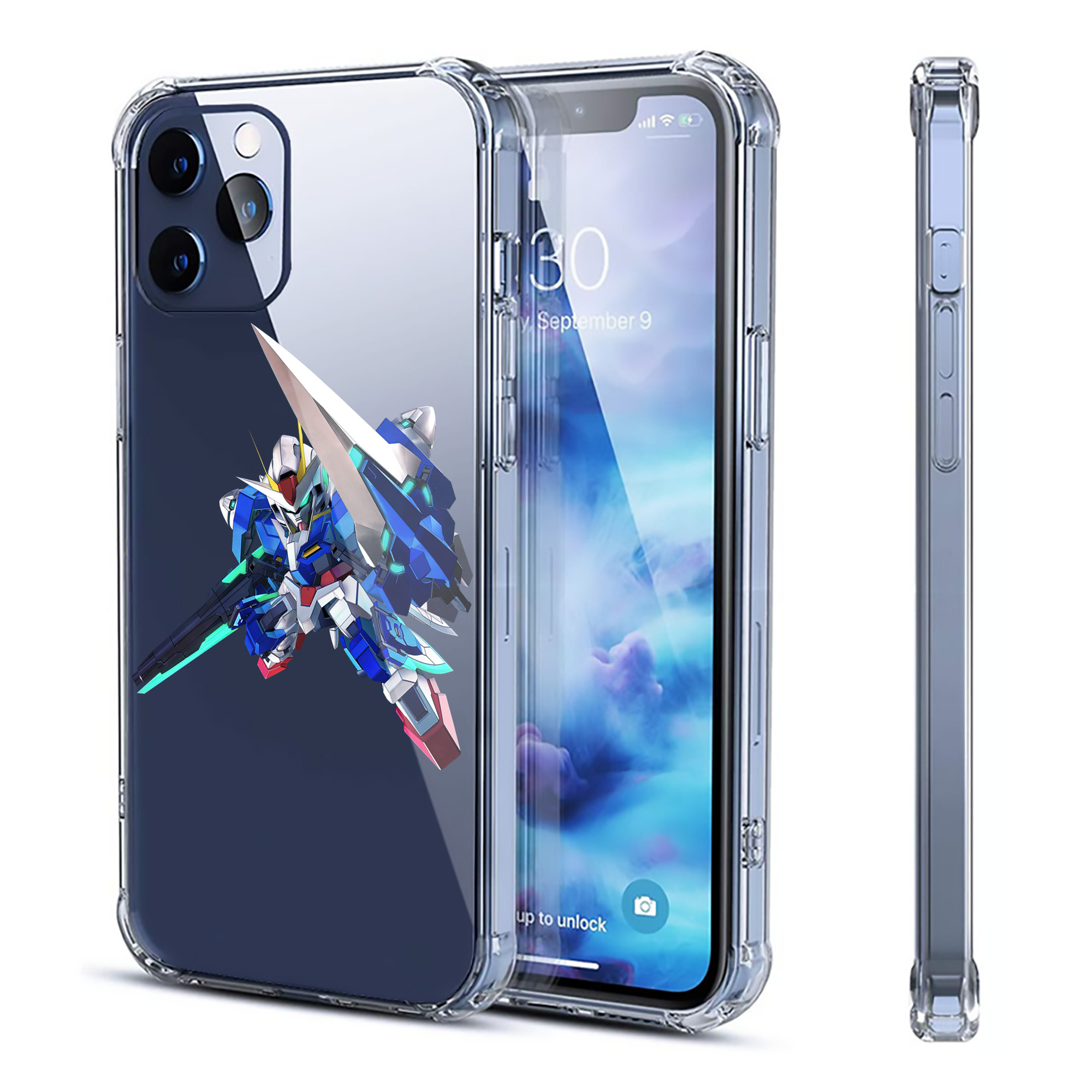 （画像用） 機動戦士ガンダム Mobile Suit Gundam 【iPhone 12シリーズ対応】透明スマホケース（クリアソフトケース）